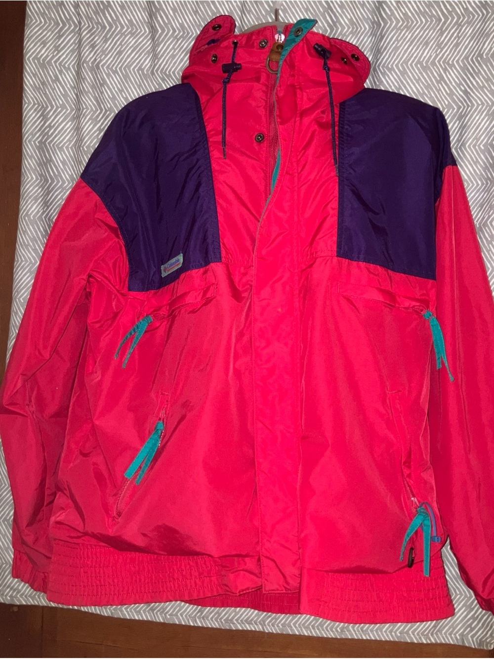 VINTAGE Men's Columbia Vamoose Ski Jacket Red Black Blue Size L 90s Y2K